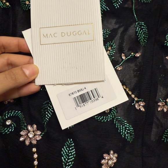 NWT | Mac Duggal 67870 Beaded Illusion High Neck Trumpet Gown Size 4 - Picture 11 of 14